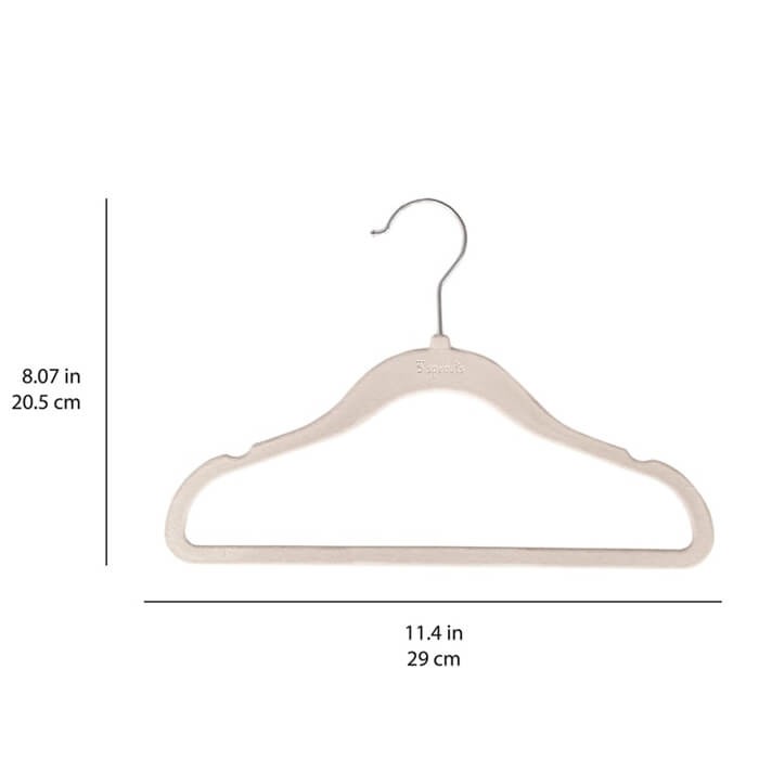 Wieszaki Welurowe dla Dzieci Gray 15 szt. / 3 Sprouts