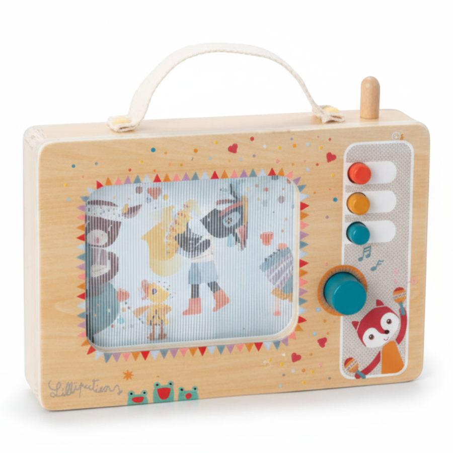 Drewniana animowana pozytywka Telewizor 10 m+ / Lilliputiens