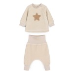 Dresiki welurowe - BEIGE / Pink no More