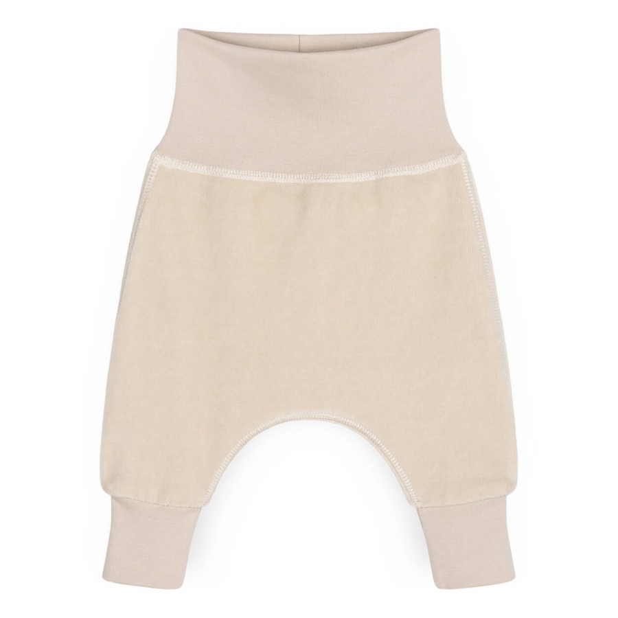 Dresiki welurowe - BEIGE / Pink no More