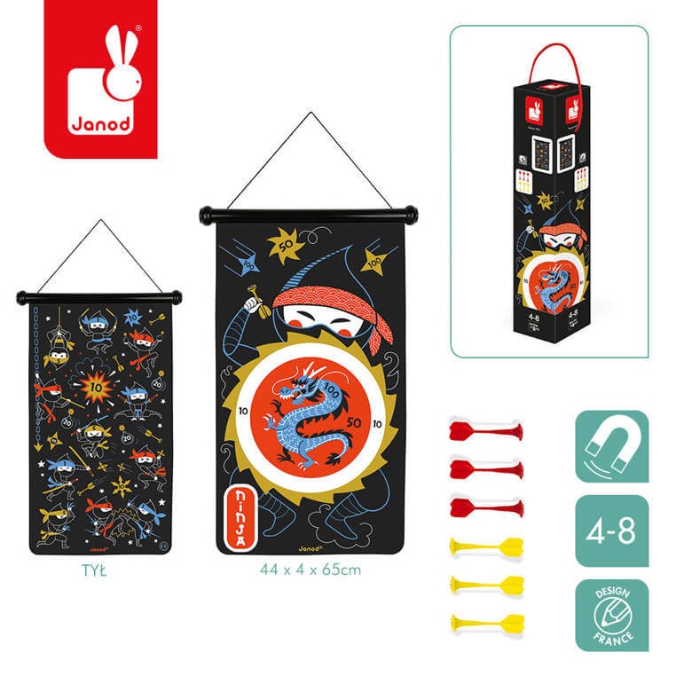 Magnetyczna gra w rzutki Ninja 4-8 / Janod J02089