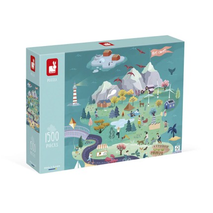 Puzzle w walizce: Wycieczka na Wyspę Harmonii - 1500 elementów / Janod J02514