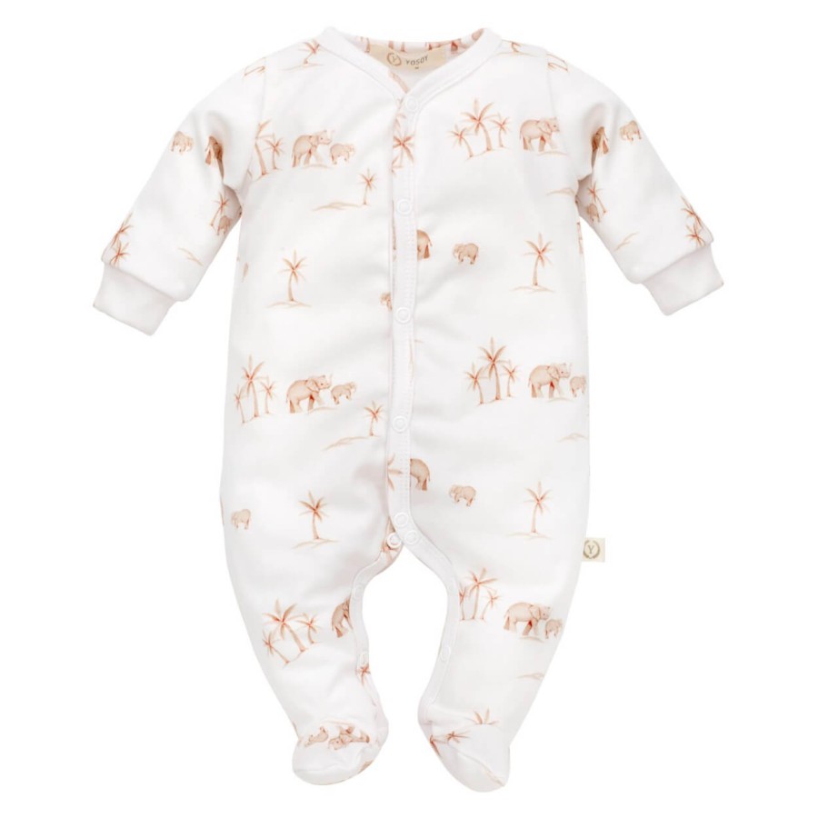 Rampers organic cotton - ELEPHANTS / YOSOY