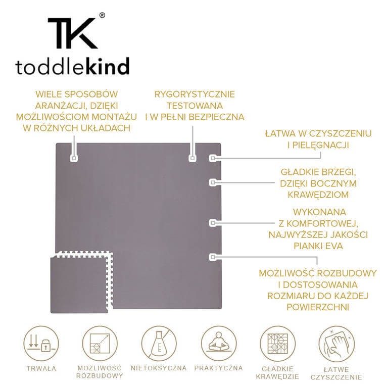 Mata do zabawy piankowa podłogowa Classic Playmat Storm / Toddlekind TK38259