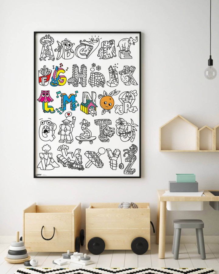Kolorowanka 100x70cm ALFABET / OMY POS70