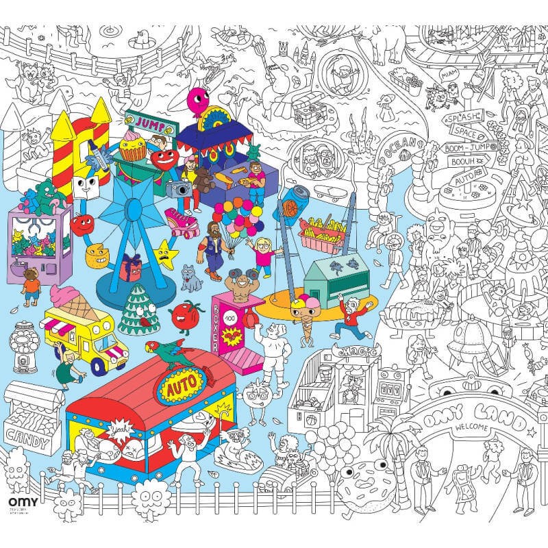 Kolorowanka 100x70cm PARK ROZRYWKI / OMY POS80