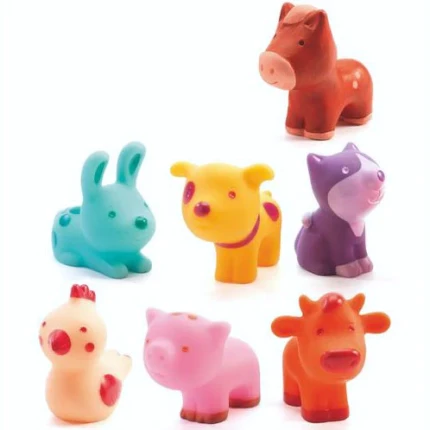 Gumowe zwierzątka 7 szt. TROPO-FARM / Djeco DJ09116