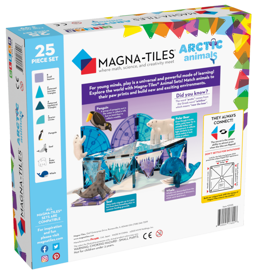 Klocki Magnetyczne Arctic Animals 25 el. / Magna-Tiles