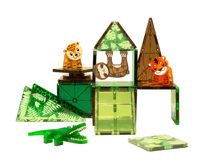 Klocki Magnetyczne Jungle Animals 25 el. / Magna-Tiles