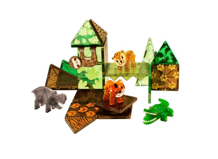 Klocki Magnetyczne Jungle Animals 25 el. / Magna-Tiles