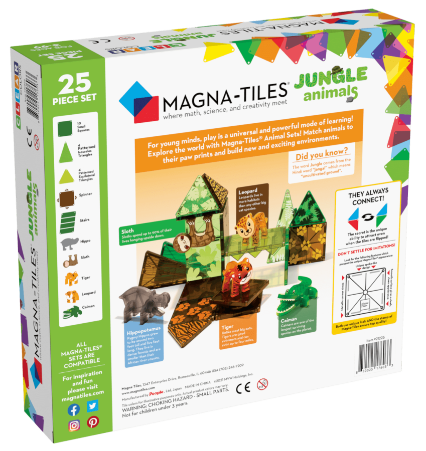Klocki Magnetyczne Jungle Animals 25 el. / Magna-Tiles