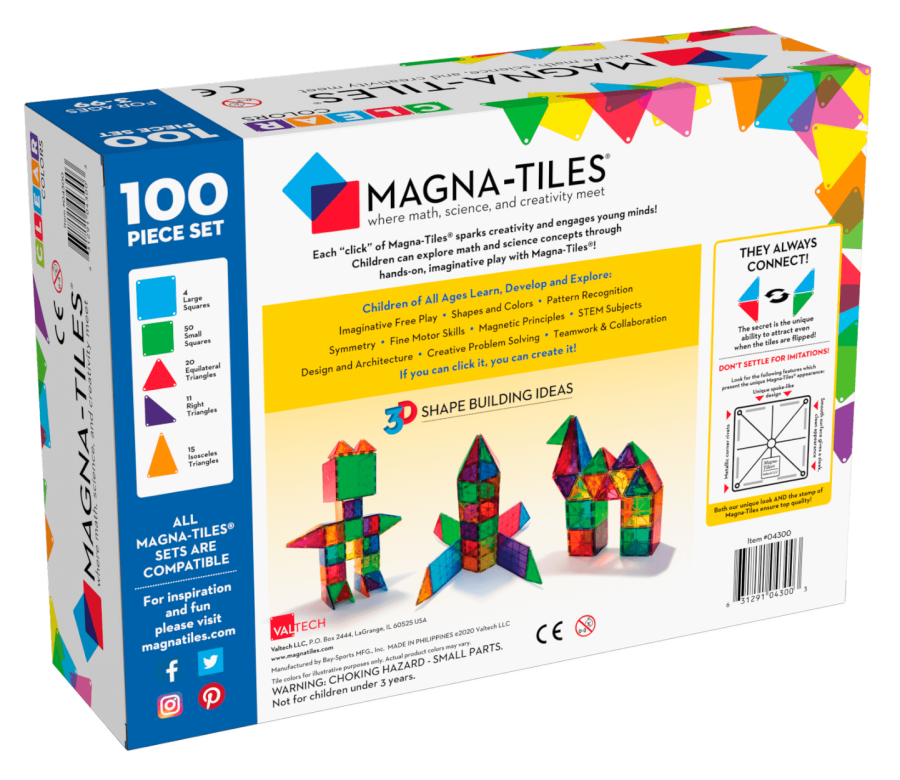 Klocki Magnetyczne Classic 100 el. / Magna-Tiles