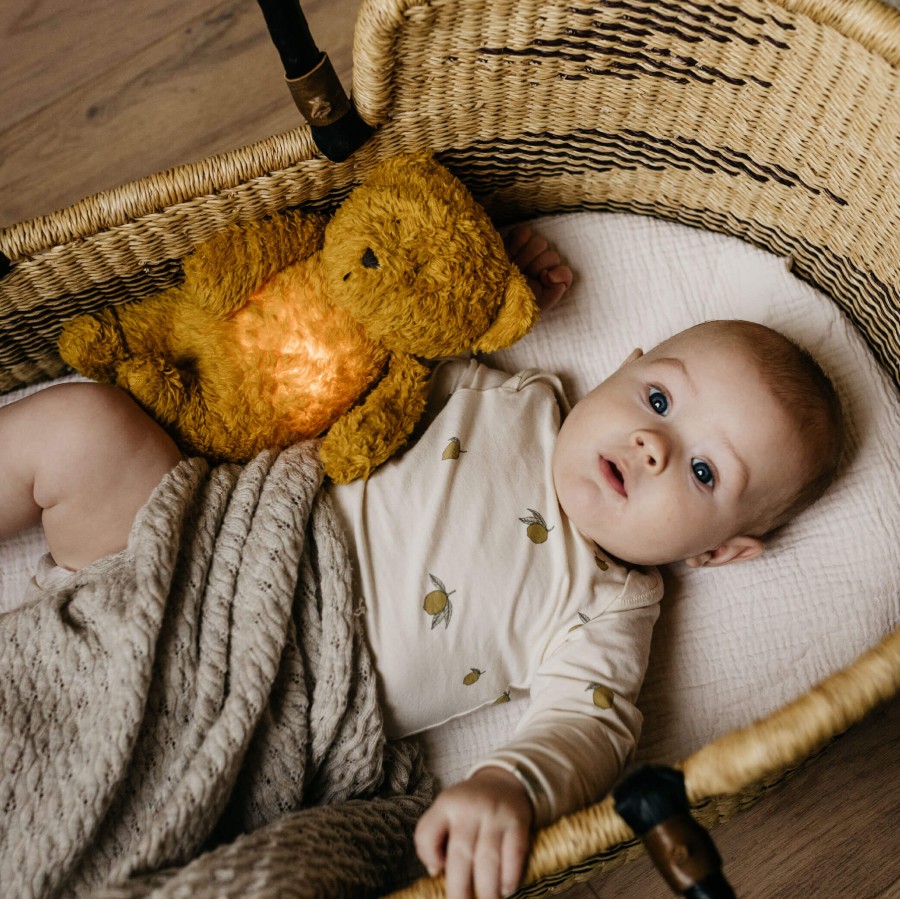 Moonie Organic - szumiący miś z lampką - MUSTARD