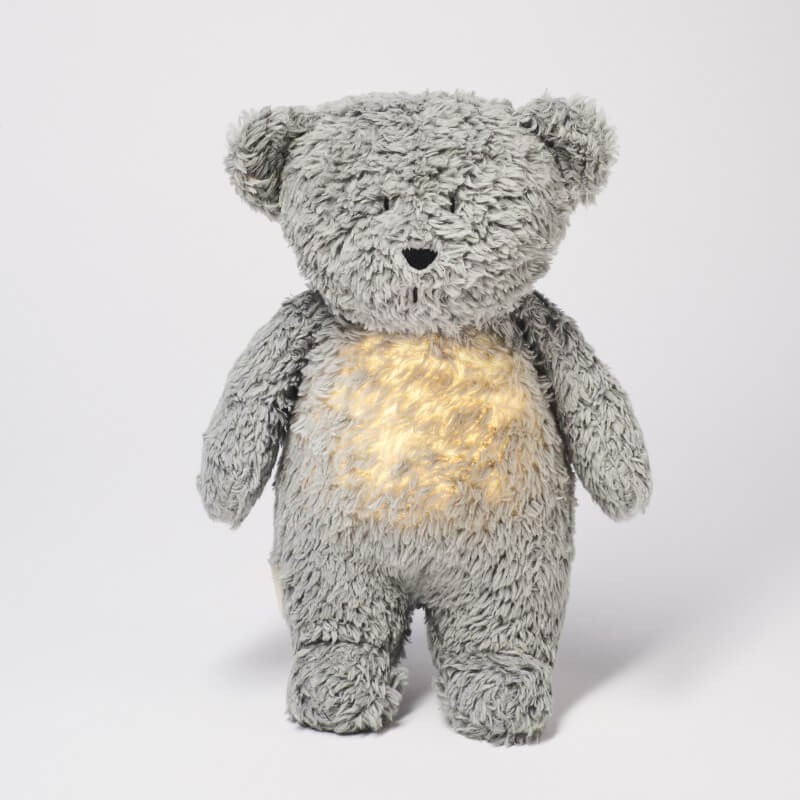 Moonie Organic - szumiący miś z lampką - MINERAL GREY