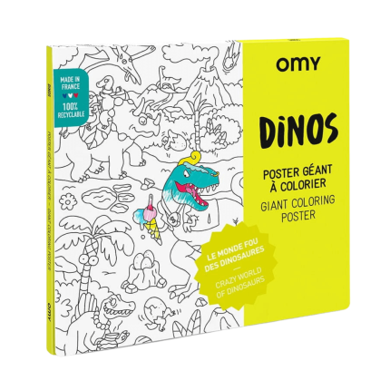 Kolorowanka 100x70cm DINOZAURY / OMY