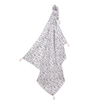 Bambusowy otulacz mgiełka 120x100 fringe - VERY PERI VIOLET / La Millou