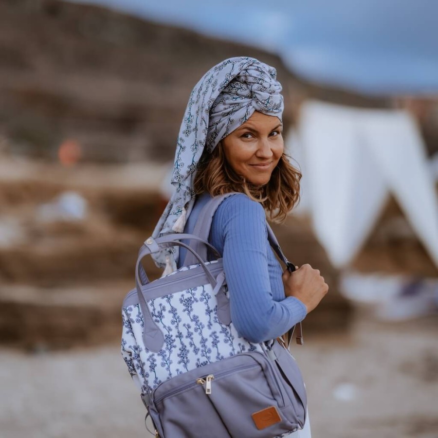 Bambusowy otulacz mgiełka 120x100 fringe - VERY PERI VIOLET / La Millou