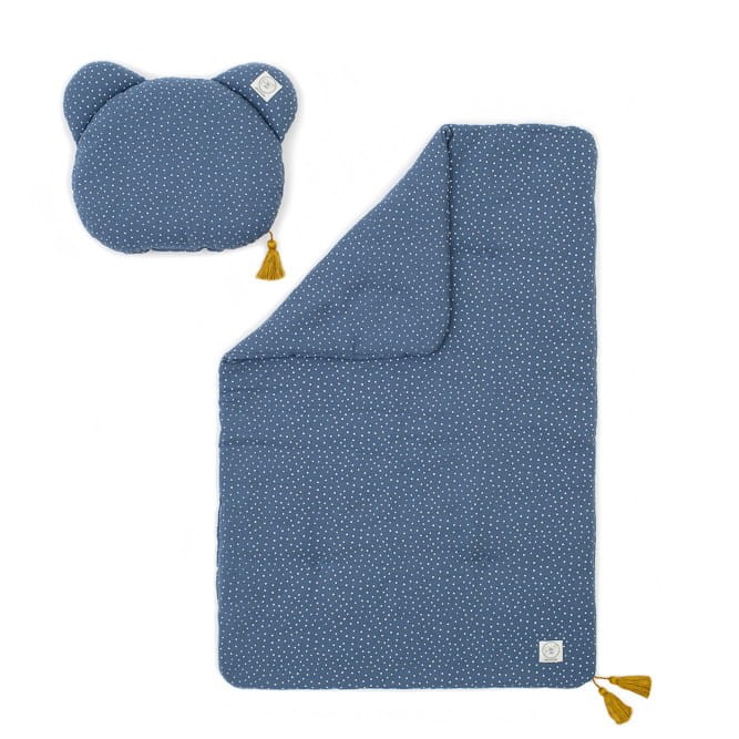 Pościel dziecięca MUŚLIN Niebieska w kropki / Cosy Cott