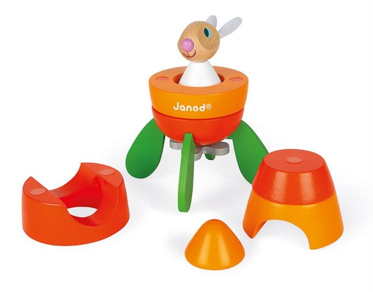 Rakieta drewniana magnetyczna marchewka z Królikiem / Janod