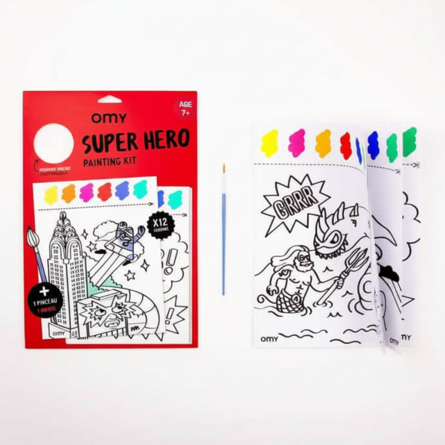 Zestaw do kolorowania z farbami - SUPERBOHATEROWIE / OMY