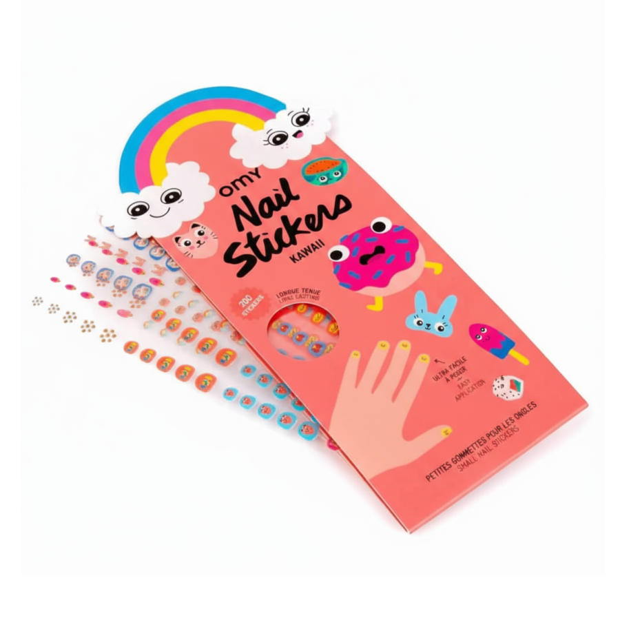 Naklejki na paznokcie dla dzieci Kawaii - 200 sztuk / OMY