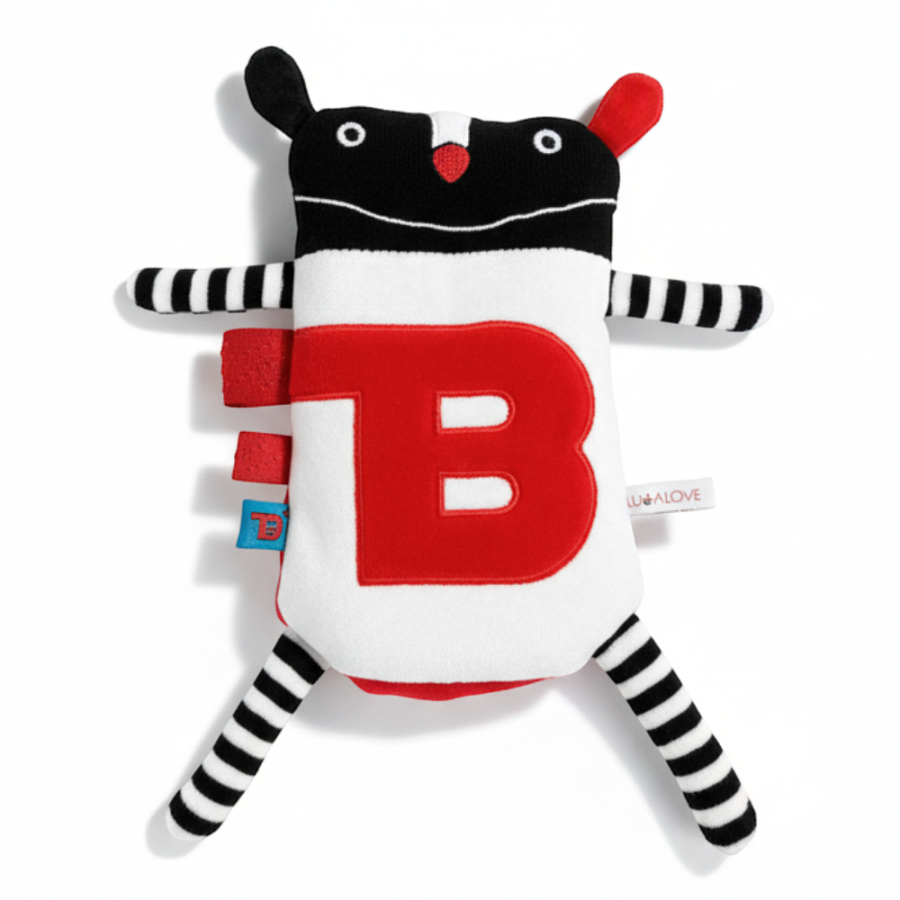 Super Zabawka MrB - przytulanka termofor na kolkę, kontrastowe kolory