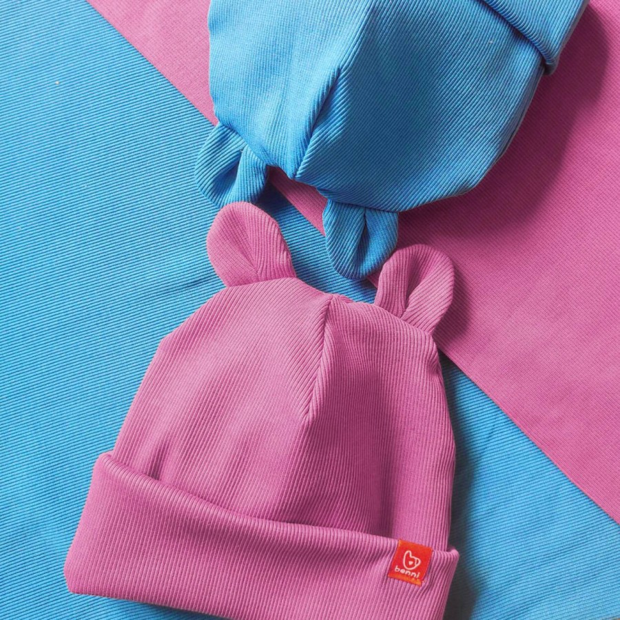 Czapka Puchatka - wrzos / cyklamen / Benni