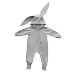 Ciepły kombinezon na zamek Królik - szary melanż / Benni