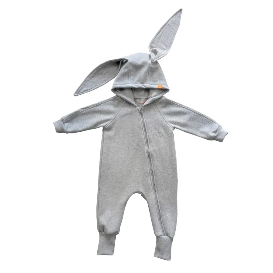 Ciepły kombinezon na zamek Królik - szary melanż / Benni