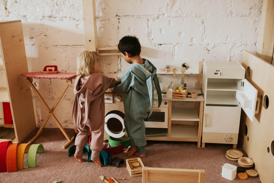 Ciepły kombinezon na zamek Królik - szary melanż / Benni