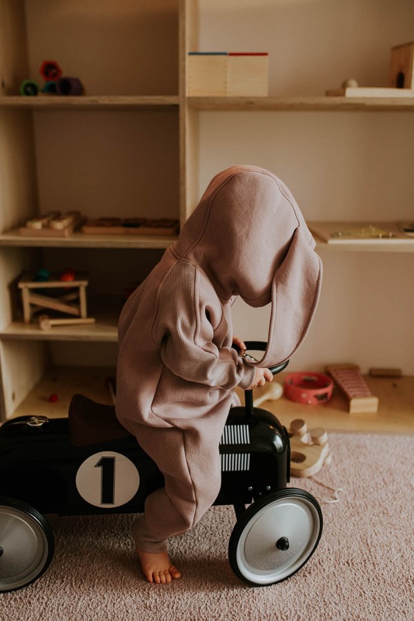 Ciepły kombinezon na zamek Królik - szary melanż / Benni