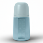 Butelka silikonowa SX Pro, średni przepływ, 240 ml - niebieska / Suavinex
