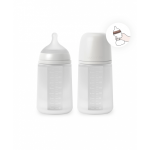 Butelka silikonowa SX Pro, średni przepływ, 240 ml - transparentna / Suavinex