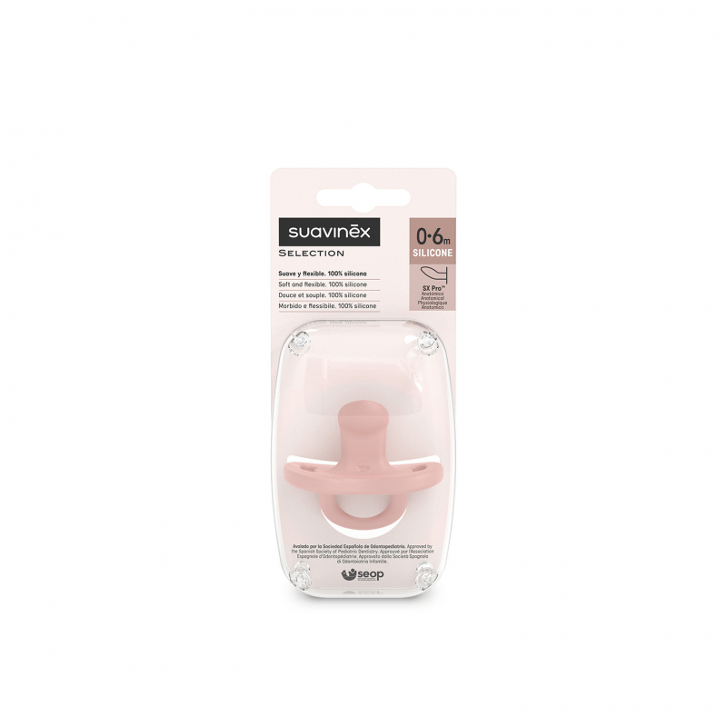 Smoczek 100 % silikonowy anatomiczny SX Pro Colour Essence - cielisty / Suavinex