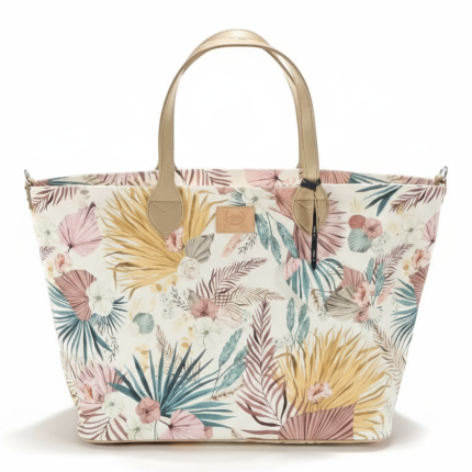 Torba dla mamy M - FEERIA PREMIUM ZIP - BOHO PALMS LIGHT / La Millou