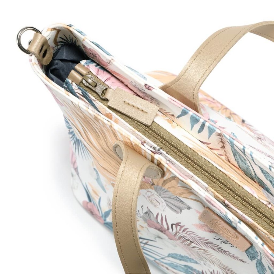 Torba dla mamy M - FEERIA PREMIUM ZIP - BOHO PALMS LIGHT / La Millou