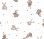 Miękka szczotka z koziego włosia z myjką muślinową -  beżowe króliczki / Lullalove