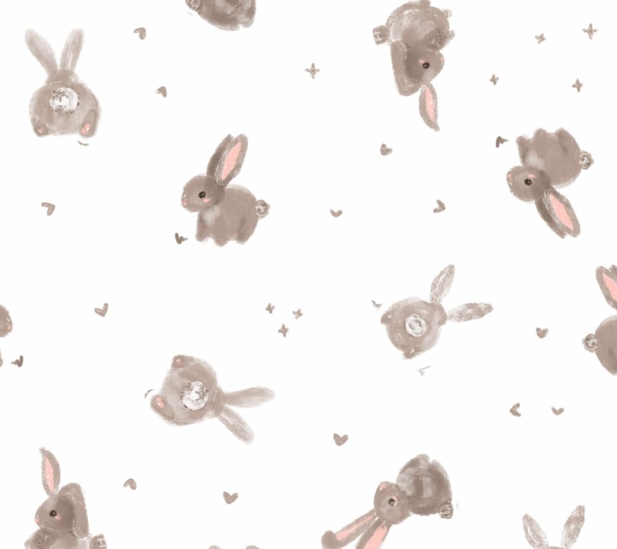 Miękka szczotka z koziego włosia z myjką muślinową -  beżowe króliczki / Lullalove