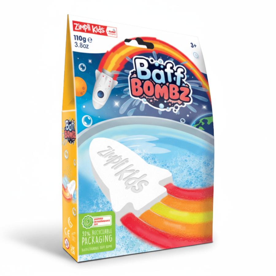 Rakieta do kąpieli zmieniająca kolor wody - Rainbow Baff Bombz, 110 g / Zimpli Kids