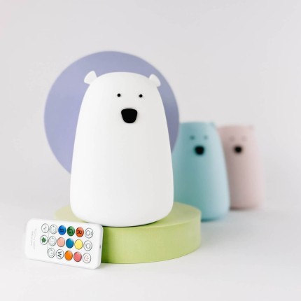 Duża lampka led z PILOTEM MIŚ BIAŁY bezpieczna dla Twojego dziecka / Rabbit&friends 52-0043