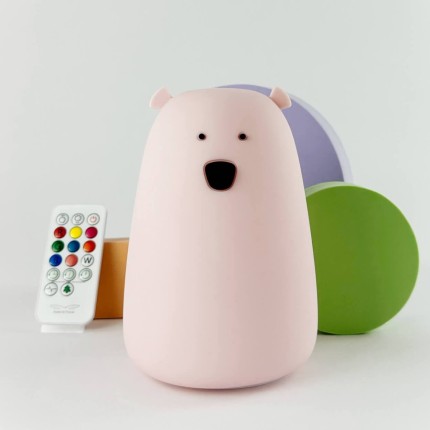 Duża lampka led z PILOTEM MIŚ RÓŻOWY bezpieczna dla Twojego dziecka / Rabbit&friends 52-0056