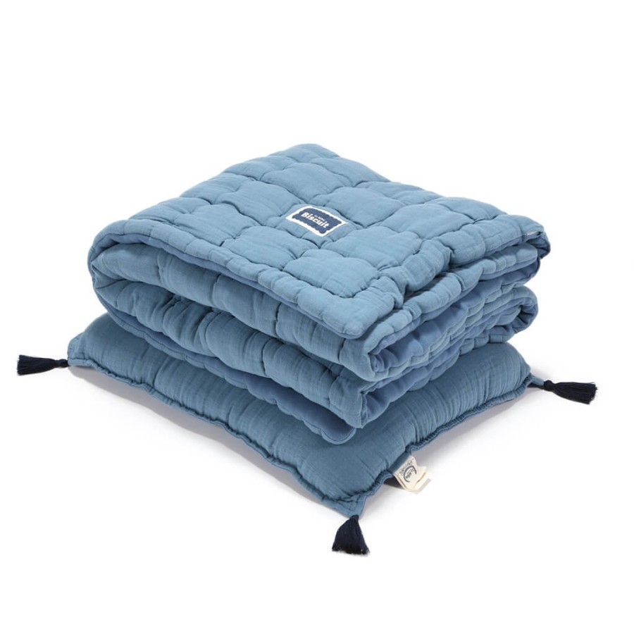 Komplet Pościeli Muślinowej Biscuit 100x120 cm - NAVY / La Millou