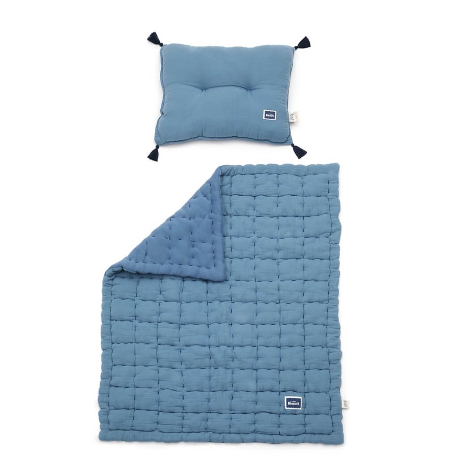 Komplet Pościeli Muślinowej Biscuit 100x120 cm - NAVY / La Millou