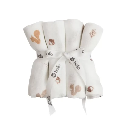 4pak pieluszek muślinowych 43x43cm – jesień / Bolo