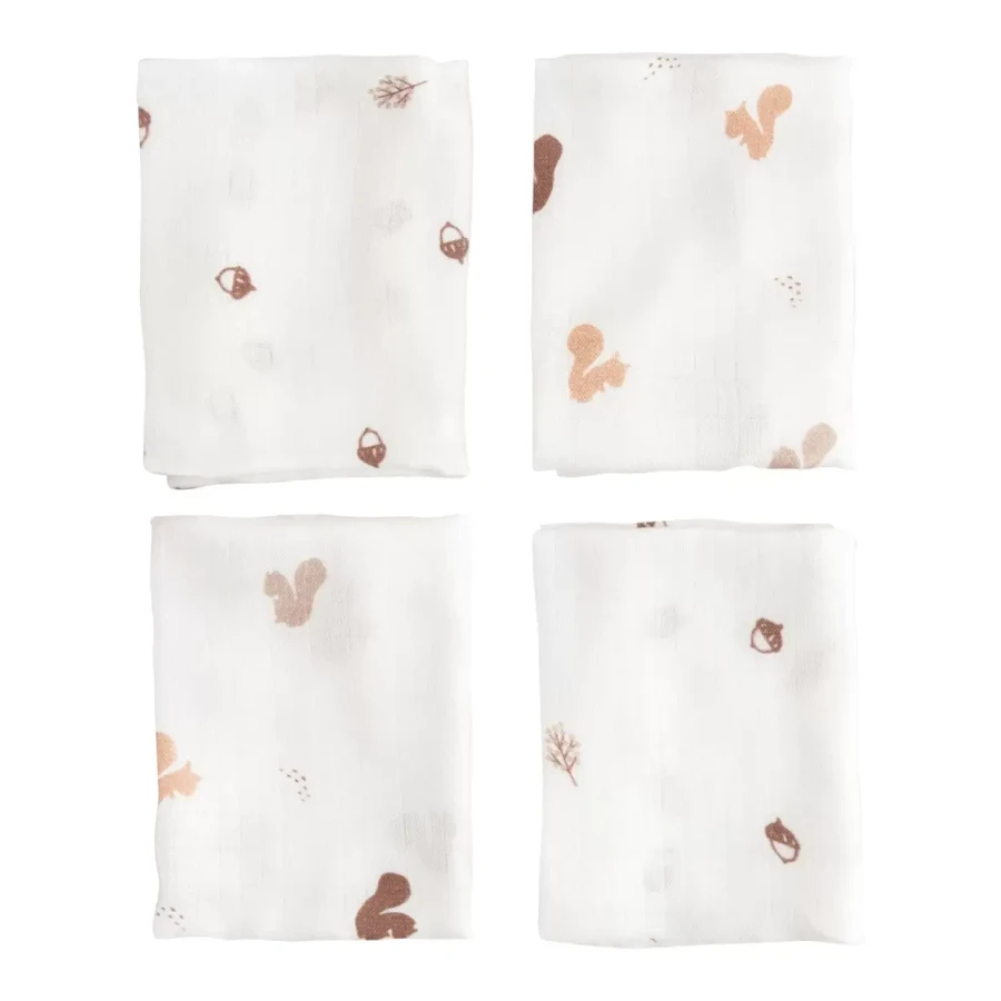 4pak pieluszek muślinowych 43x43cm – jesień / Bolo