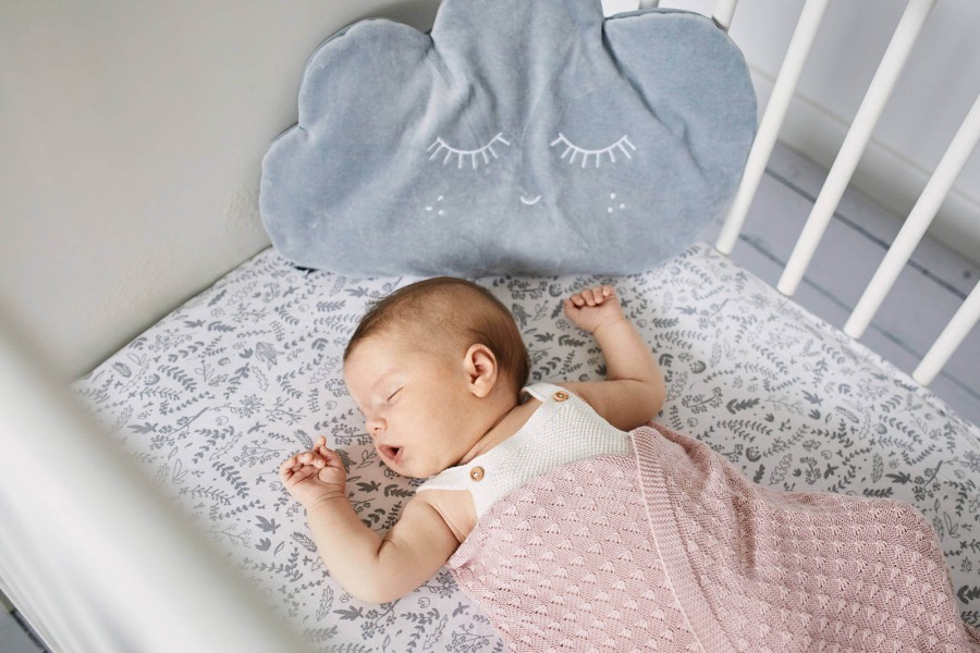 Prześcieradło z gumką do łóżeczka BOTANIC / Pink no More