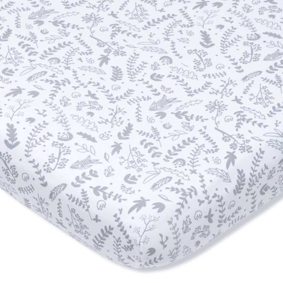 Prześcieradło z gumką do łóżeczka BOTANIC / Pink no More