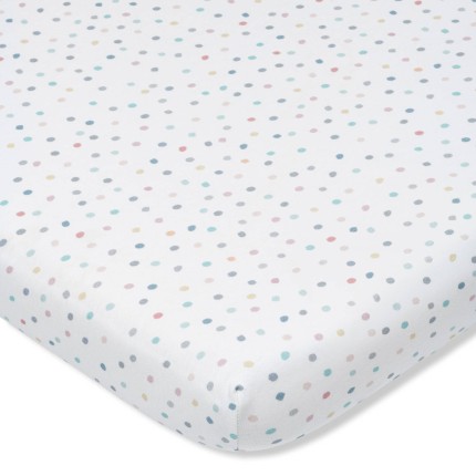 Prześcieradło z gumką do łóżeczka DOTS / Pink no More