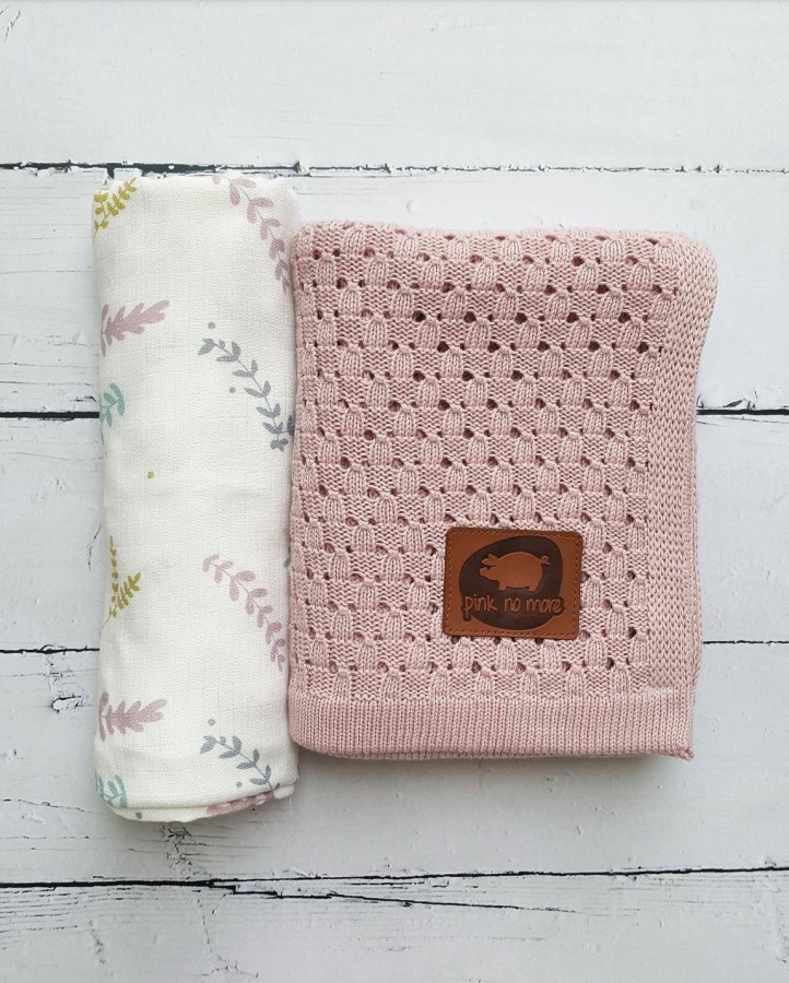 Otulacz bambusowy Gałązki 120x120 / Pink no More