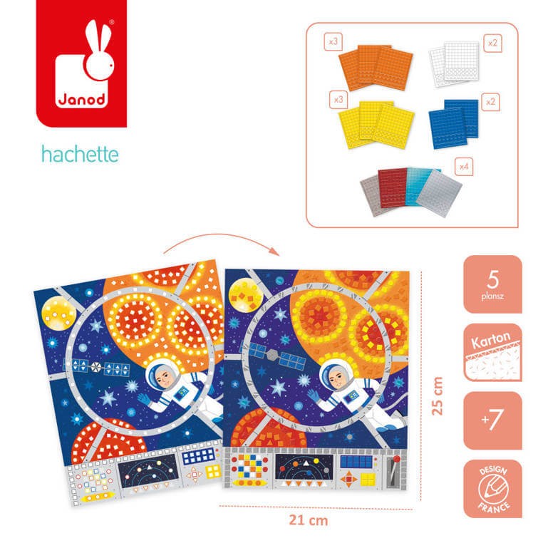 Zestaw kreatywny Mozaika Kosmos 7+ / Janod J07855
